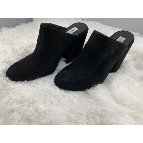 Steve Madden Shoes - Steve Madden Womens Stela Leather Closed Toe Wedge Pumps Black Suede Size 7.5